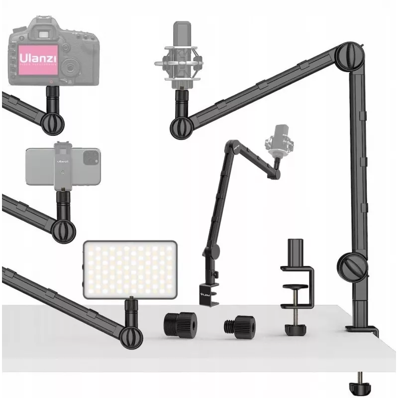 Ulanzi LS25 Desk C-Clamp Studio Mount for Camera, Microphone, LED Light, Black