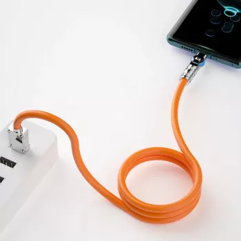 Dudao L24CC USB-C to USB-C Angled Cable 120W 1m 180° Rotation Orange