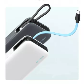 CUKTECH CUKP200NGLLG 55W 20000mAh Power Bank ar iebūvētu USB-C kabeli - Balts