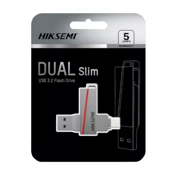 HIKSEMI CLE USB 128 GB E307C U3 Dual USB 3.2 & USB Type-C Flash Drive Grey
