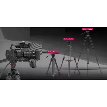 ULANZI MT-81 Statīvs ar Fluid Galvu Filmēšanai, 8kg Slodze, 155cm Augstums