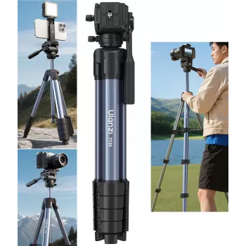 ULANZI TT39 155cm Alumīnija Statīvs ar Telefona Turētāju DSLR, Bezspoguļa un Viedtālruņiem
