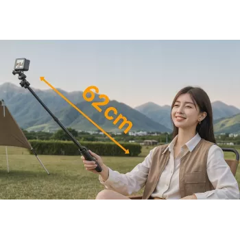ULANZI MT90 2-in-1 Tripod Selfie Stick ar ātrās atbrīvošanas sistēmu viedtālrunim un kamerai, Melns