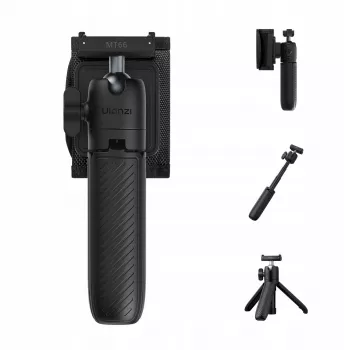 ULANZI MT66 3-in-1 Mini Tripod Selfie Stick Backpack Clip for DJI Osmo Action 5 Pro 4 3, GoPro, Insta360 - Melns