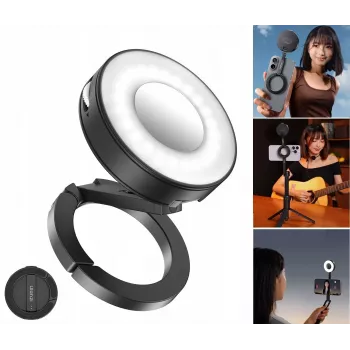 ULANZI ML05 Magnētiskā LED video gaisma ar spoguli, MagSafe saderīga, 2500K-9000K, 3W, Melna