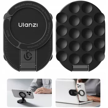 Ulanzi MA39 Magnetic Phone Holder ar piesūcekni — Melns