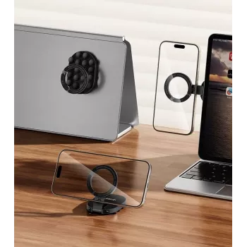 Ulanzi MA39 Magnetic Phone Holder ar piesūcekni — Melns