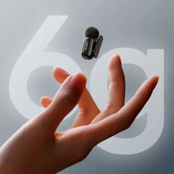 ULANZI A200 Mini Mic bezvadu lavaljē mikrofona komplekts – 2 raidītāji, USB-C, 100m darbības rādiuss, melns