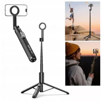 ULANZI SK27 2-in-1 Selfie Stick Tripod ar MagSafe magnētisko stiprinājumu, 165cm pagarinājums, Bluetooth tālvadība, Melns
