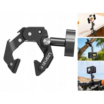 ULANZI EA03 Super Clamp Crab Clamp ar 1/4 inch vītni un Cold Shoe stiprinājumu Magic Arm