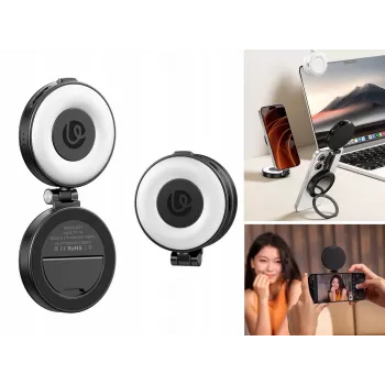 ULANZI LM23 LED Video Light ar spoguli un MagSafe stiprinājumu, 6W Bi-Color 2500K-9000K, 2000mAh akumulators, USB-C, melns