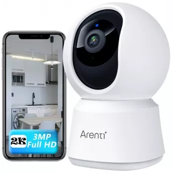 Arenti P2T Iekštelpu Wi-Fi kamera 3MP/2K ar Pan/Tilt un Privātuma režīmu
