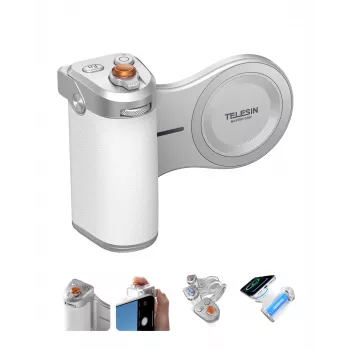 TELESIN MagSafe Pilot Bluetooth Grip ar 3200mAh bateriju iPhone - Balts