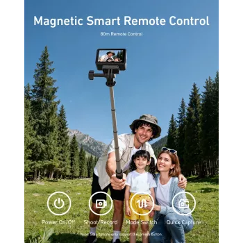 TELESIN Selfie Stick Tripod ar Bluetooth tālvadības pulti 80m GoPro Hero 13 12 11 10 9 Max Max2