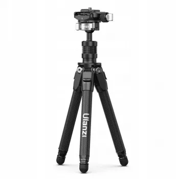 ULANZI TT35 Carbon Fiber Mini Tripod 28cm ar lodveida galvu, 1/4 collu skrūve, Arca-Swiss plate, DSLR/Bezspoguļa/Darbības kameras/Viedtālrunim, Melns