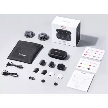 Ulanzi A30 Tiny Bezvadu Audio Pārraides Komplekts - USB-C, Melns