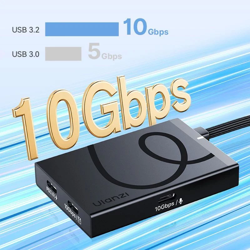 ULANZI H1 4-in-1 USB-C Hub ar HDMI 4K un 3x USB-C PD 3.0 10Gbps