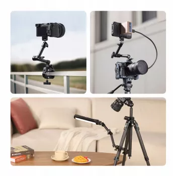 Ulanzi HD02 Super Clamp Crab Clamp ar 1/4 collu un 3/8 collu vītnēm Magic Arm stiprināšanai