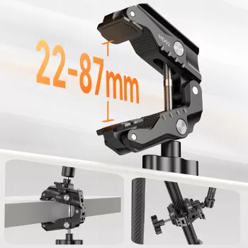 Ulanzi Magic Arm ar Super Clampu HD02 - 1/4 inch vītne, 18 cm, melns