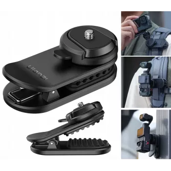 ULANZI CK02 Quick Release Camera Clip Mount ar magnētisko plāksni mugursomas siksnai, jostai, plecu siksnai, melns