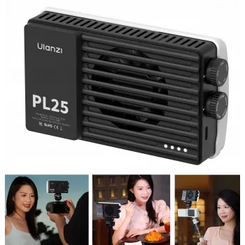 ULANZI PL25 25W Bi-Color LED Video Light ar 2700K-6500K, USB-C PD, OLED Displejs, 5000mAh Akumulators
