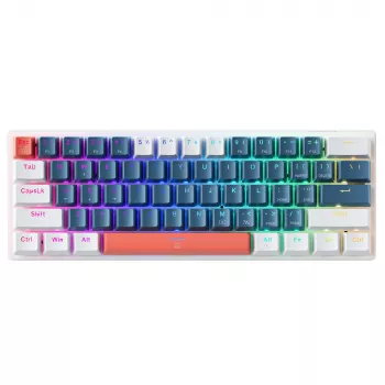 MACHENIKE K500-B61 60% mehāniskā spēļu tastatūra, Outemu Blue slēdži, RGB fona apgaismojums, zila/balta