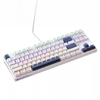 Machenike K500B-B87 vadu mehāniskā spēļu tastatūra, 87 taustiņi TKL, Red slēdži, RGB fona apgaismojums, balta