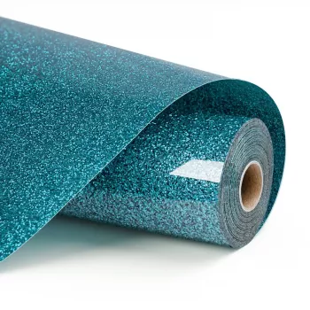 LOKLIK Glitter Heat Transfer Vinyl - Light Blue - 30.5 x 90 cm (12 inch x 3 ft) - 1 Roll