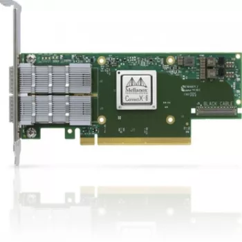 Mellanox NVIDIA ConnectX-6 VPI MCX653106A-HDAT-SP tīkla adaptera karte - HDR IB (200Gb/s) un 200GbE divu portu QSFP56 PCIe 4.0 x16 augstais kronšteins
