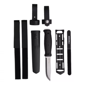 Morakniv Garberg Multi-Mount Black fiksētā asmens nazis ar Sandvik 14C28N nerūsējošo tēraudu