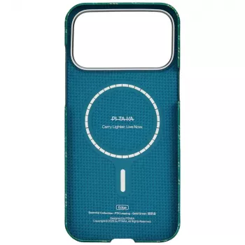 PITAKA Ultra-Slim Monogram Macīgais Macītis iPhone 17 Pro Max, Zeltaini Zaļš