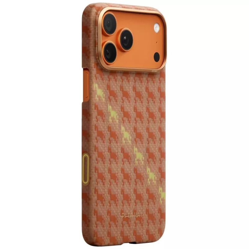 PITAKA Happiness Rides Edge Case MagSafe for iPhone 17 Pro Max Amber