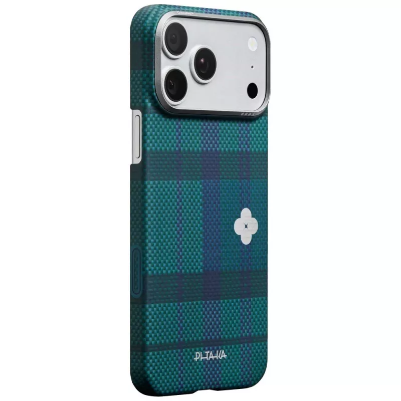 PITAKA Flora in Grid Edge Case for iPhone 17 Pro Max - Forest Dawn