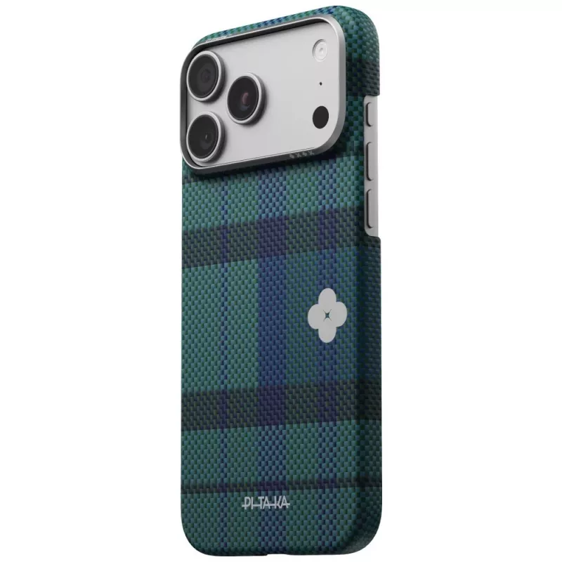 PITAKA Flora in Grid Edge Case for iPhone 17 Pro Max - Forest Dawn