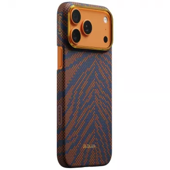 PITAKA Edge Case Breath of Veins for iPhone 17 Pro, Burning Orange