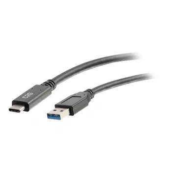 C2G 6ft USB C to USB A kabelis - USB 3.2 - 5Gbps - M/M - Melns