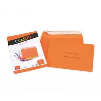 ELCO Color aploksne C5 (162 x 229 mm), bez lodziņa, pašlīmējoša, 100 g/m², oranža, 25 gab. (74618.82)