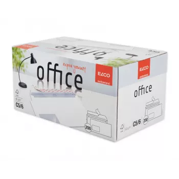 ELCO Office aploksne C5/6 (114 x 229 mm), ar lodziņu priekšā pa kreisi, pašlīmējoša, 80 g/m², balta, 200 gab. (74534.12)