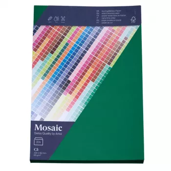 Artoz Papier Mosaic aploksnes DIN C5 bez loga, egļu zaļa, slapjā līme, 20 gab.