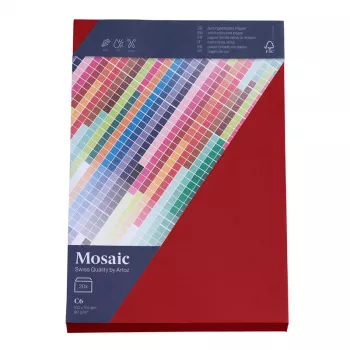 Artoz Papier Mosaic aploksnes DIN C6 bez loga Fire Red, slapjā līme, 20 gab.