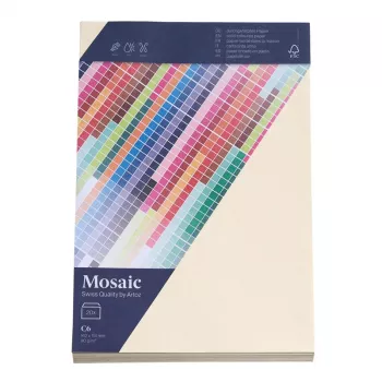 Artoz Papier Mosaic aploksnes DIN C6 bezloga ziloņkaula krāsā ar slapjo līmi 20 gab.