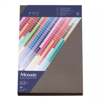Artoz Papier Mosaic aploksnes DIN B6 bezloga grafīta krāsā ar līmējamu aizdari 20 gab.