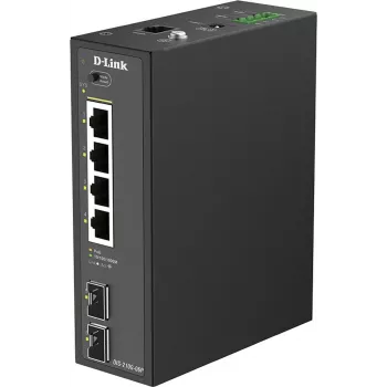 D-Link DIS-210G-06P Industrial Smart Managed Gigabit PoE+ Switch, 4 PoE+ Porti, 2 SFP, 120W