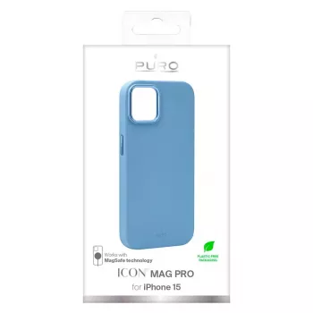 Puro ICON Mag Pro Maciņš Apple iPhone 15 6.1 inch MagSafe Gaiši Zils PUIPC1561ICONMPLBL