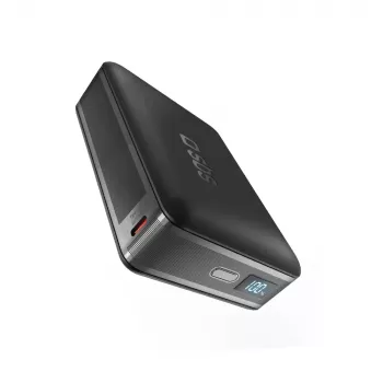 SBS HD 30W 10000mAh USB-C Power Bank ar LCD displeju - Melns