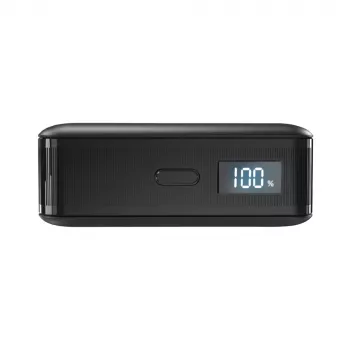 SBS HD 30W 10000mAh USB-C Power Bank ar LCD displeju - Melns