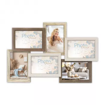 ZEP Trani 6Q SH566 MDF Multi-Photo Gallery Frame for 6 Photos 10x15cm Black
