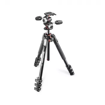 Manfrotto 190XPRO4 Tripod ar X-Pro 3-Way galvu