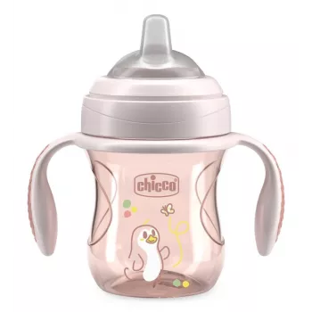 CHICCO Transition Cup Training Cup ar mīkstu snīpi 4m+ Bēšs 200ml