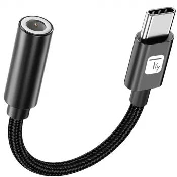TECHLY USB-C uz 3.5mm Audio Adapteris ar DAC, 12cm, Melns
